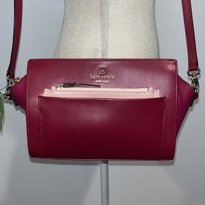 kate spade maroon hadley street adelia crossbody bag